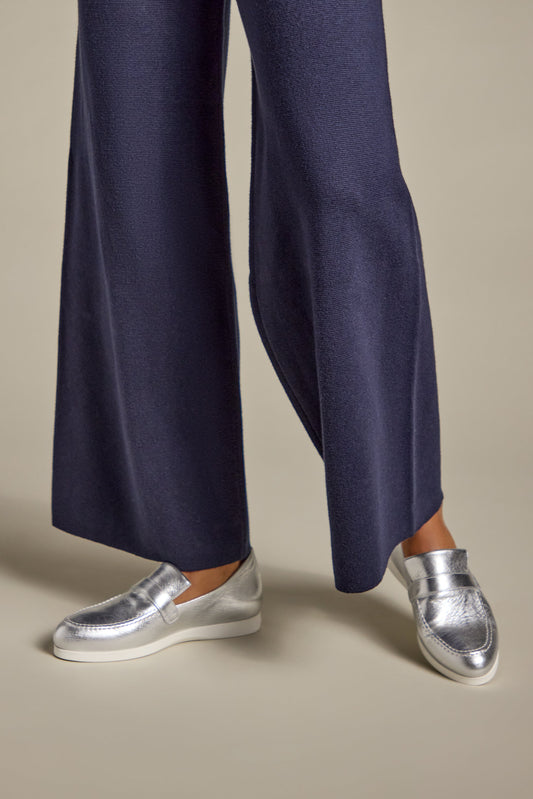 Alysia Sneaker in Silver Textured Saffiano