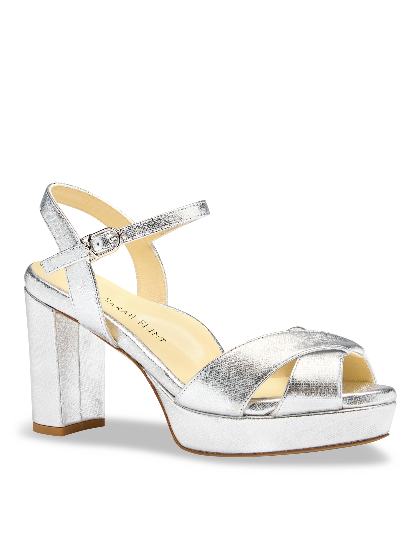 Perfect Crossover Platform 80 in Silver Textured Saffiano