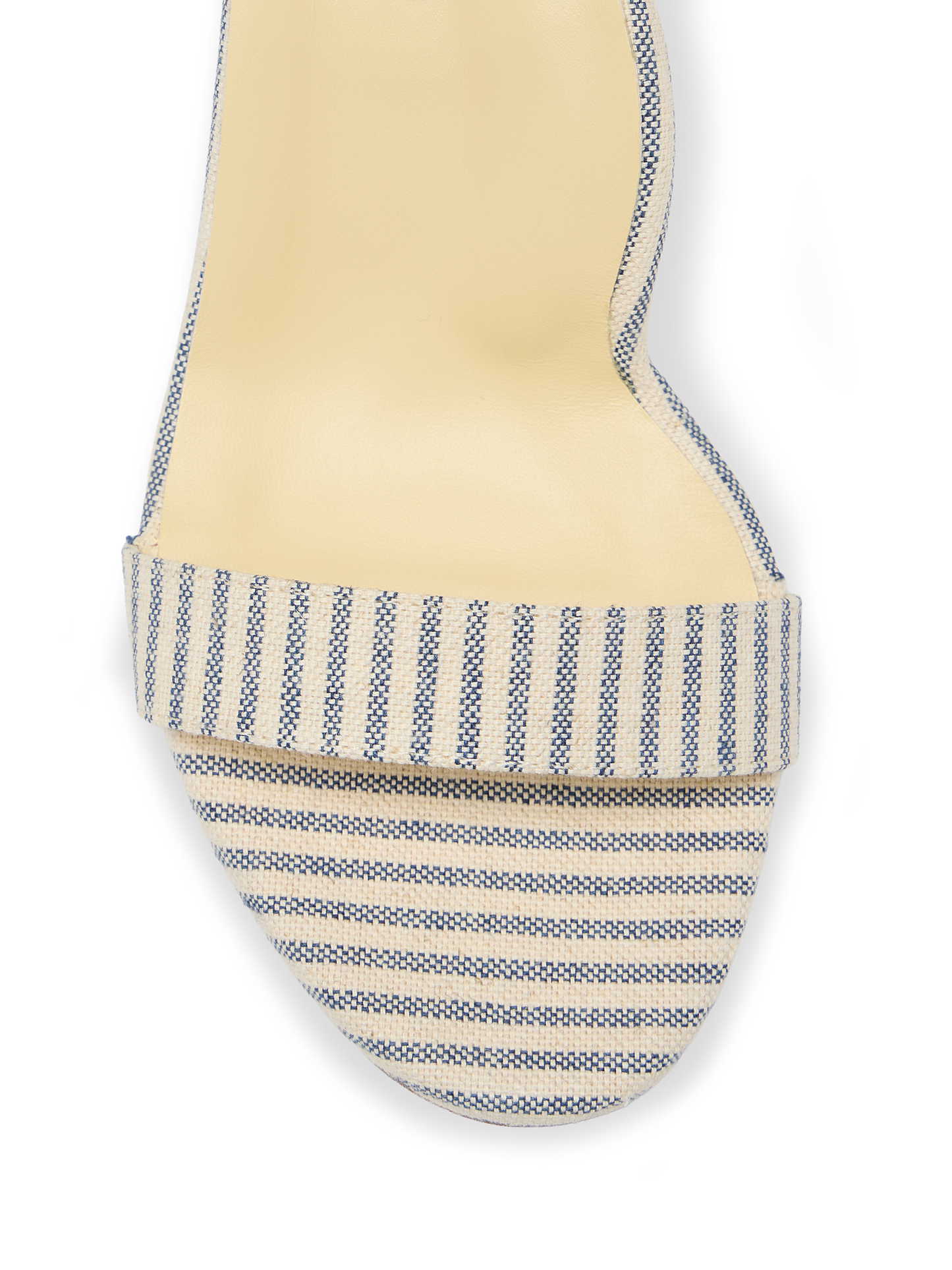 Perfect Block Sandal 60 in Navy Striped Linen