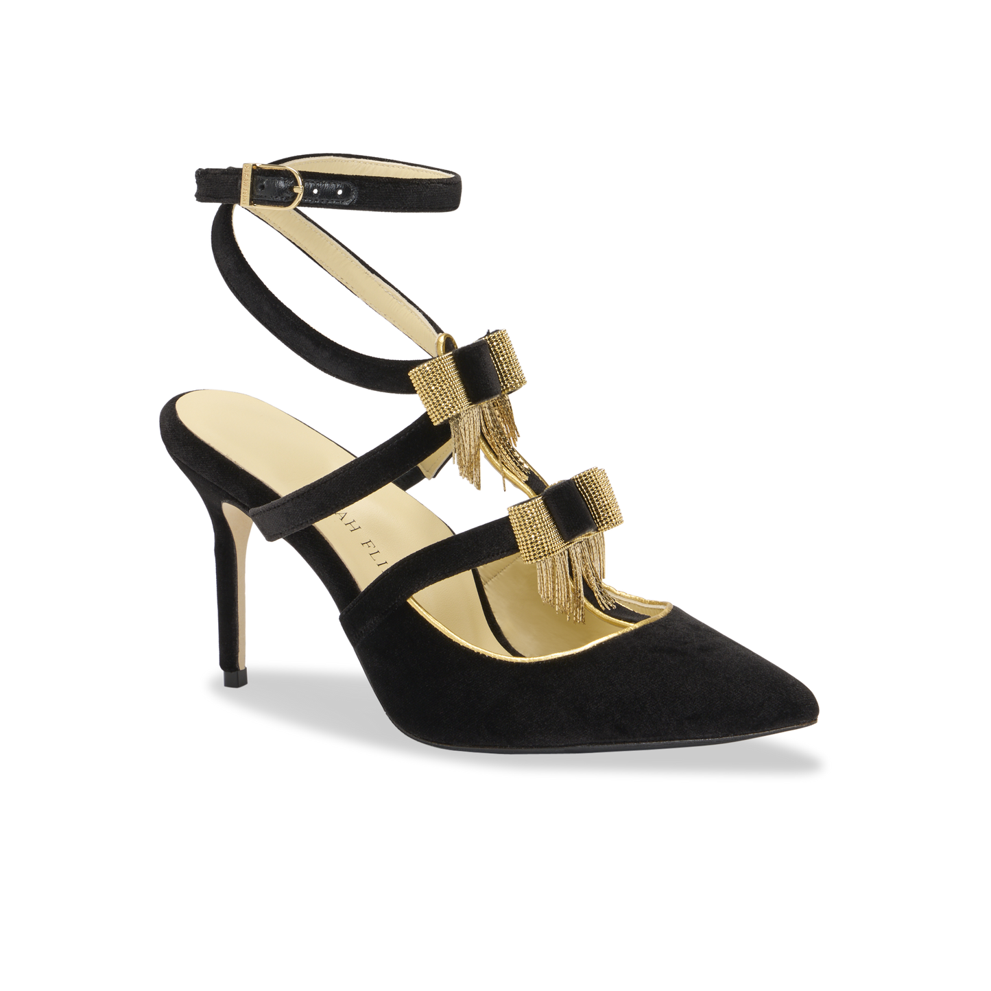 Perfect Marta 85 in Black Velvet and Gold Chain