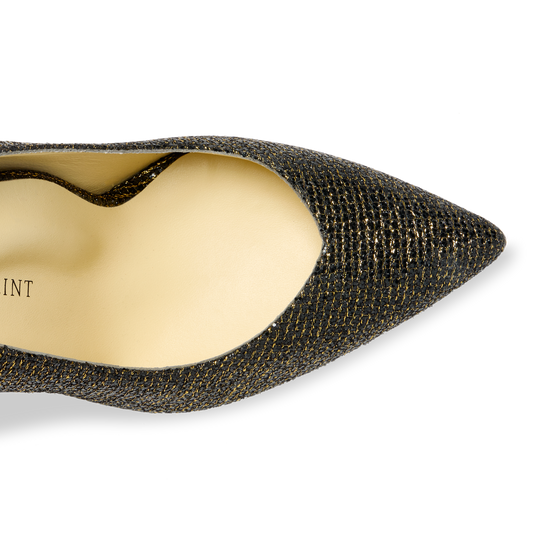 Perfect Pump 85 in Black and Gold Sparkle