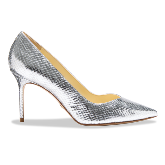 Perfect Pump 85 in Silver Embossed Snake