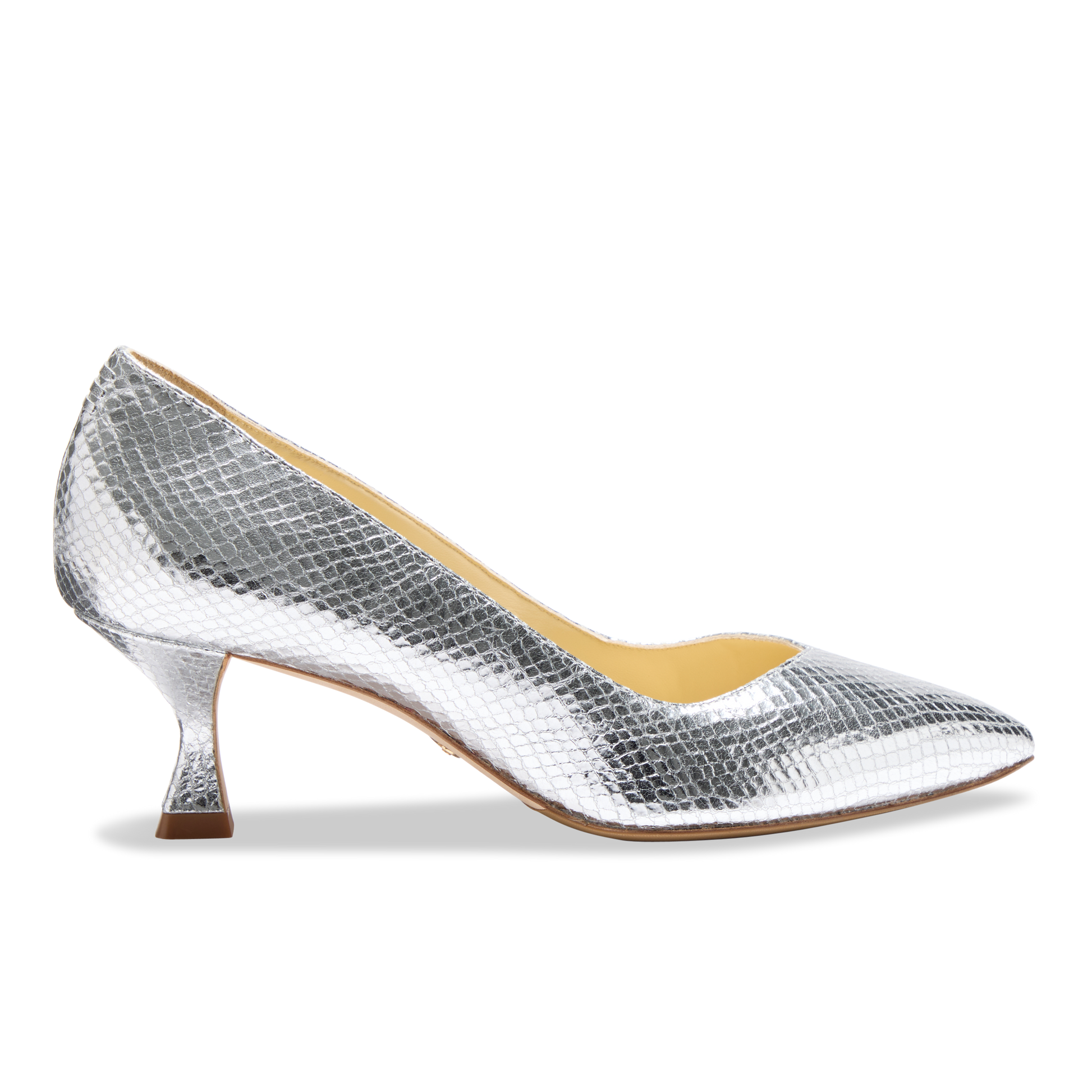 Perfect Kitten Pump 50 in Silver Embossed Snake