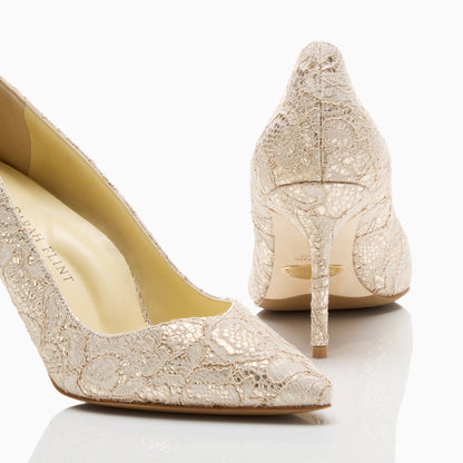 Perfect Pump 85 in Gold Lace