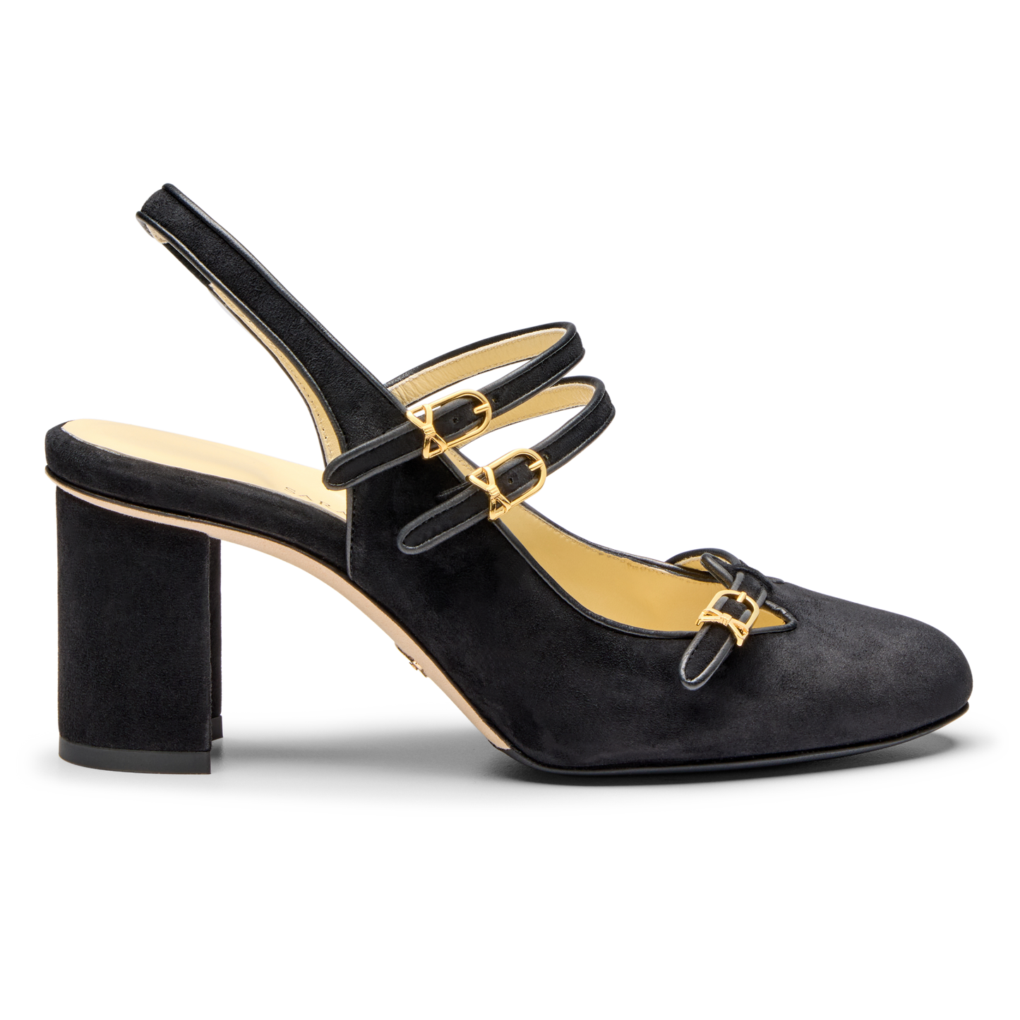 Mary Gail Mary Jane Sling 70 in Black Suede