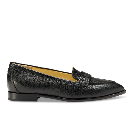 Judy Loafer in Black Pebbled Leather