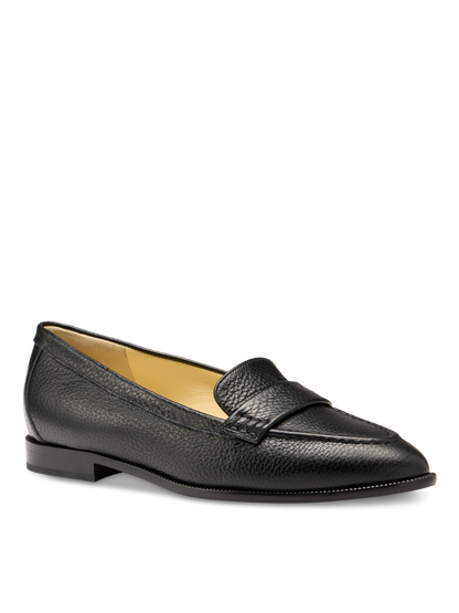 Judy Loafer in Black Pebbled Leather