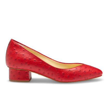 Laurel 30 in Cherry Ostrich Embossed Calf