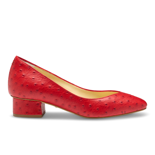 Laurel 30 in Cherry Ostrich Embossed Calf