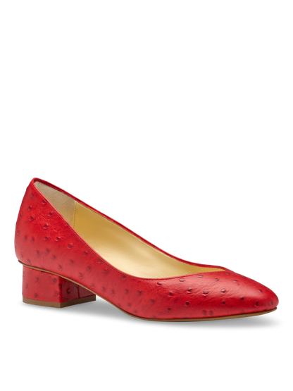 Laurel 30 in Cherry Ostrich Embossed Calf