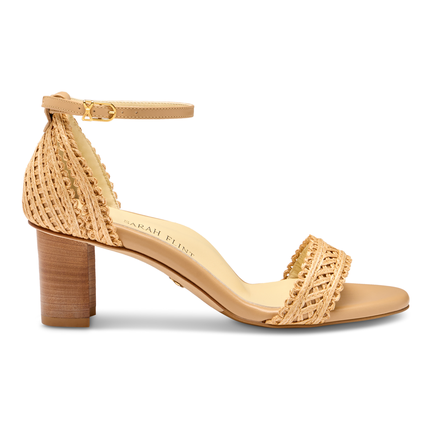 Perfect Block Sandal 60 in Almond Raffia