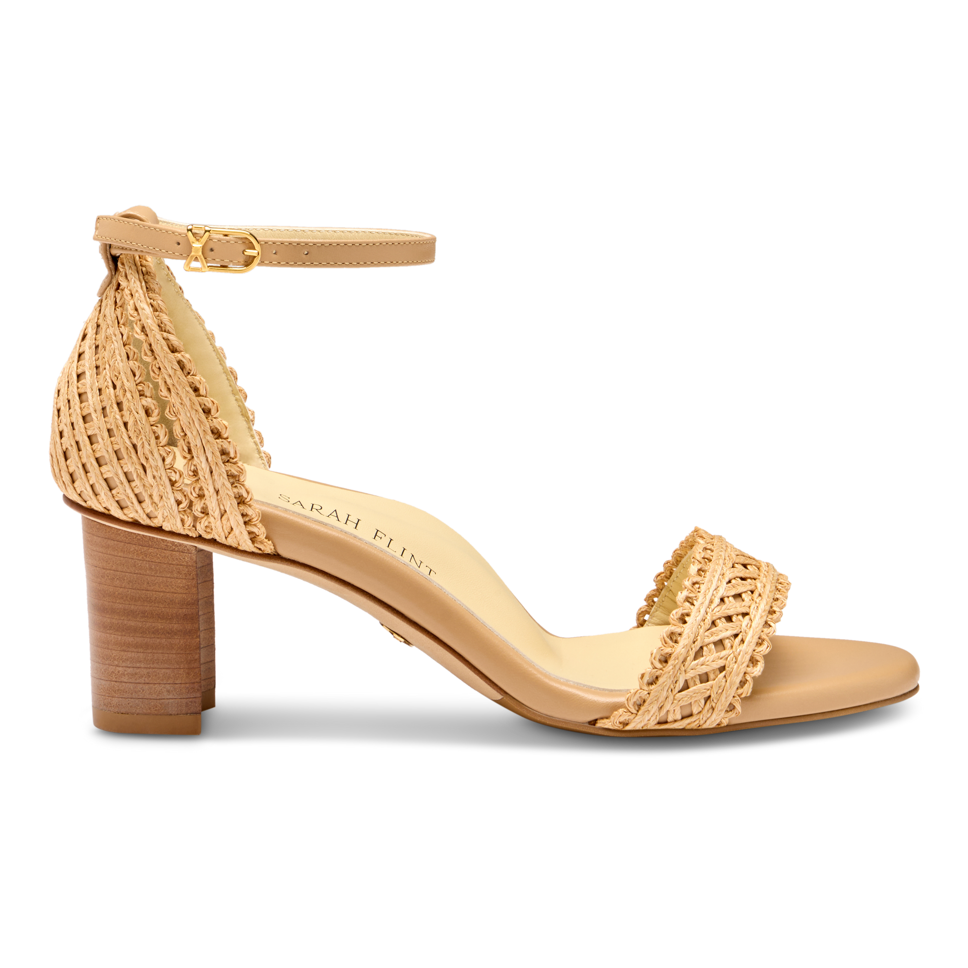 Perfect Block Sandal 60 in Almond Raffia