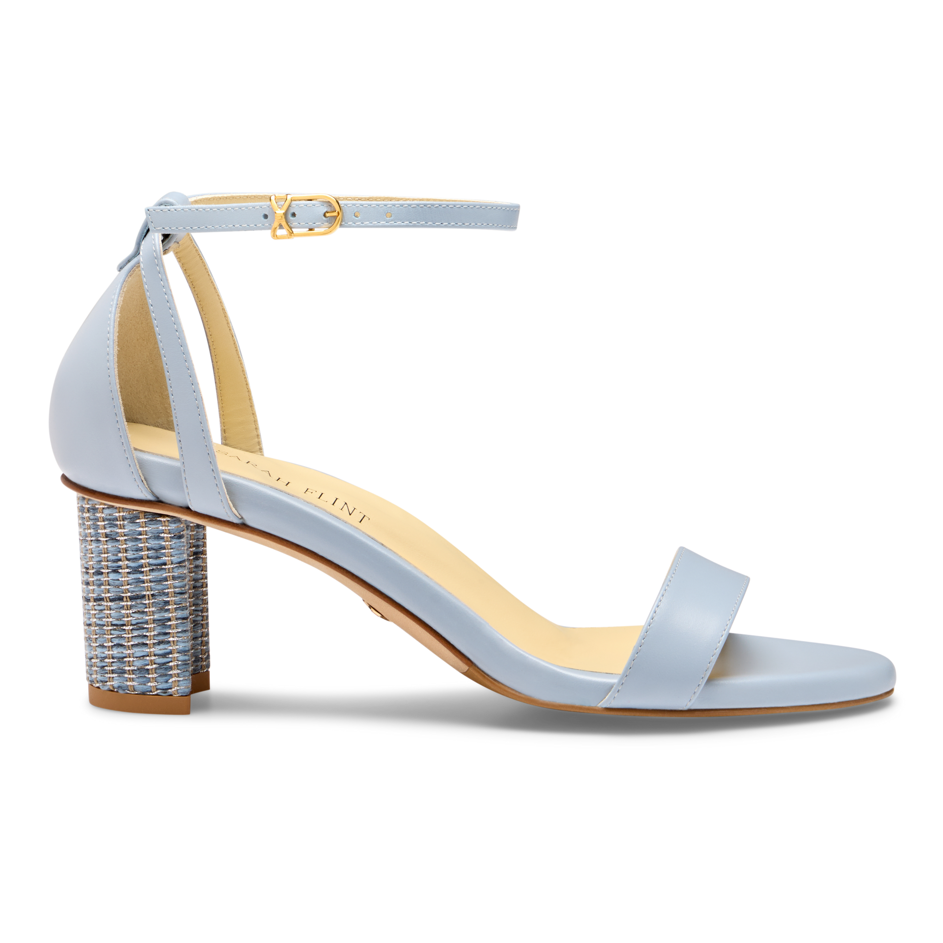 Perfect Block Sandal 60 in Dusty Blue Calf