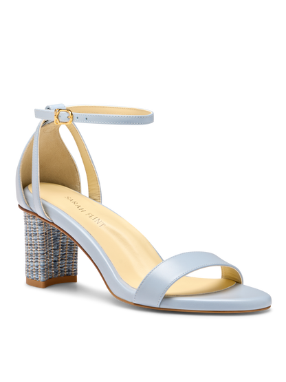 Perfect Block Sandal 60 in Dusty Blue Calf