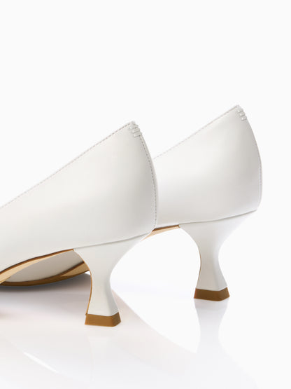 Perfect Kitten Pump 50 in White Calf