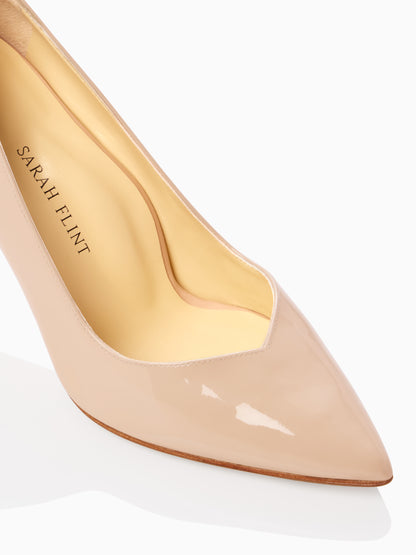 Perfect Pump 85 in Light Sand Patent