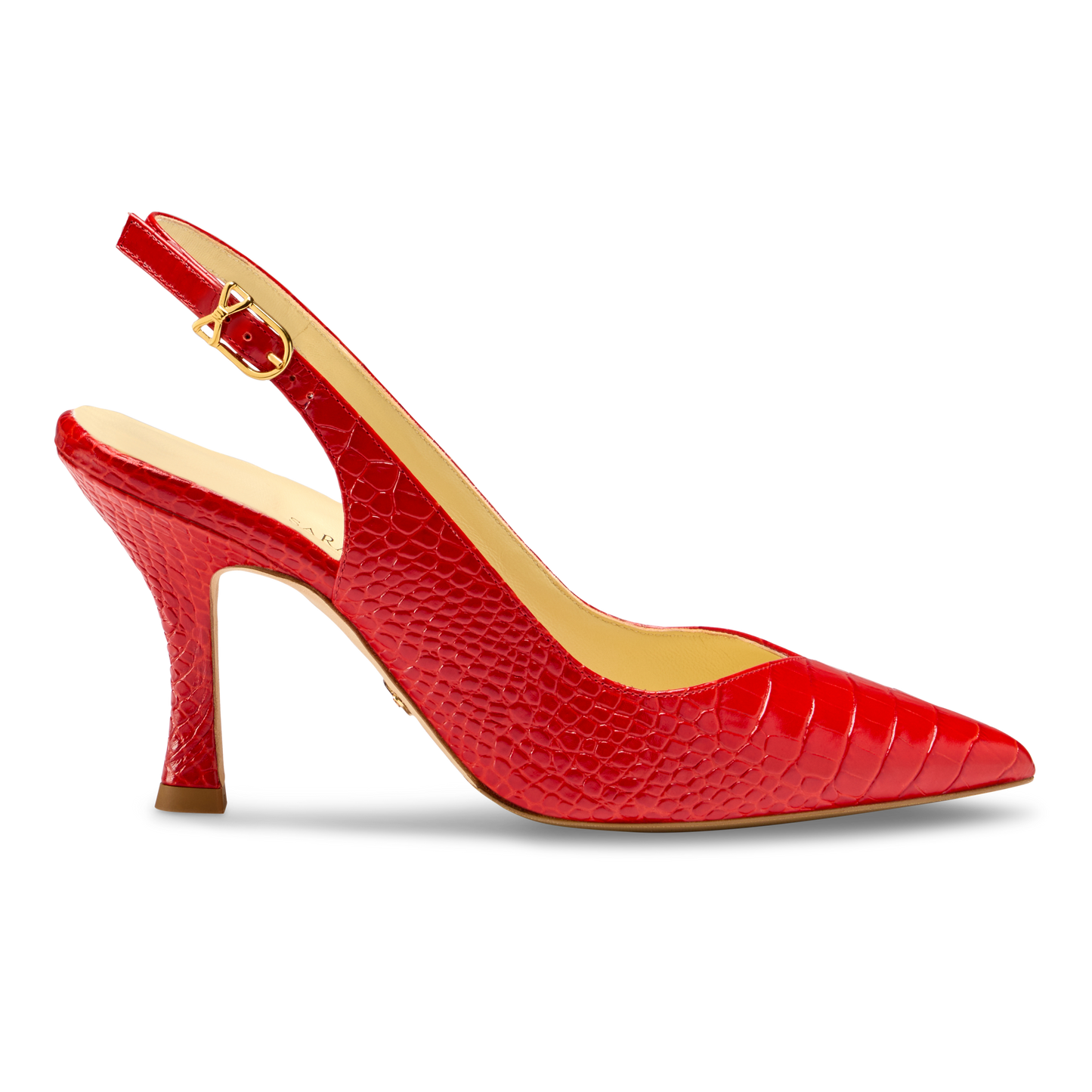 Perfect Sling 85 in Cherry Croc Embossed Calf