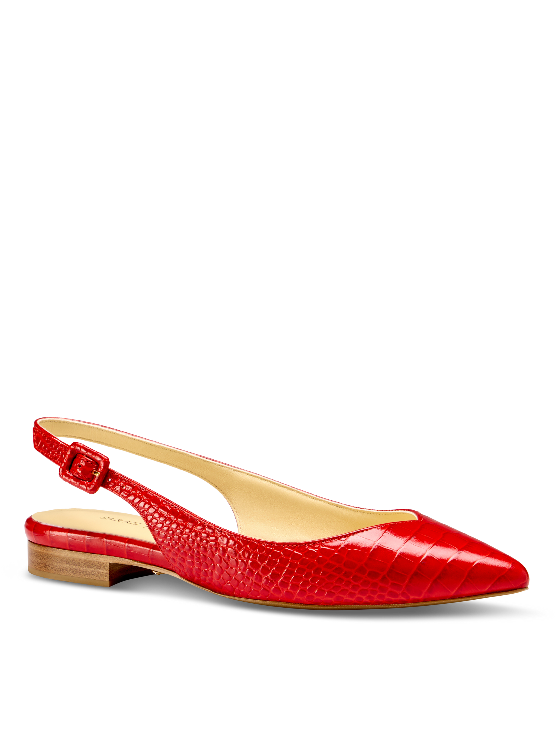 Stella in Cherry Croc Embossed Calf