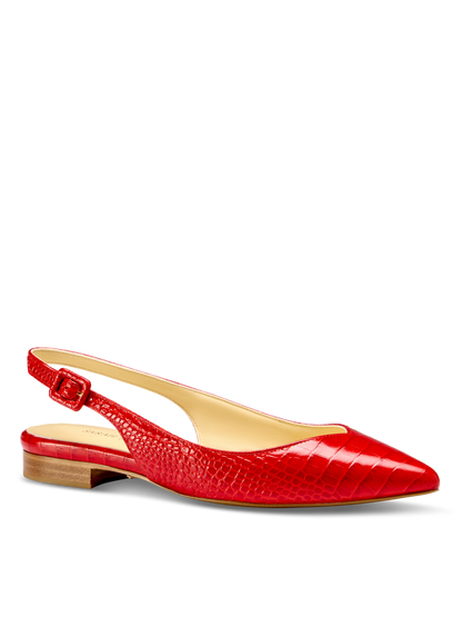 Stella in Cherry Croc Embossed Calf