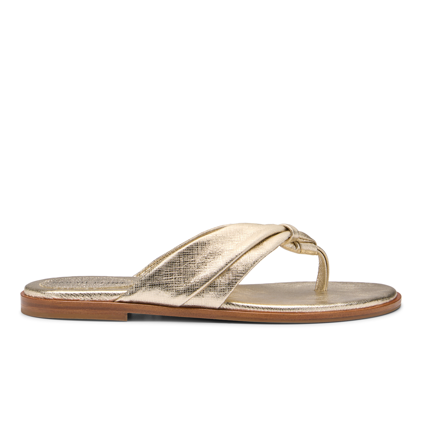 Maeve Sandal in Gold Textured Saffiano