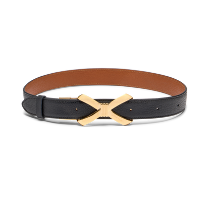 Reversible Mirjana Belt in Black And Cognac Calf