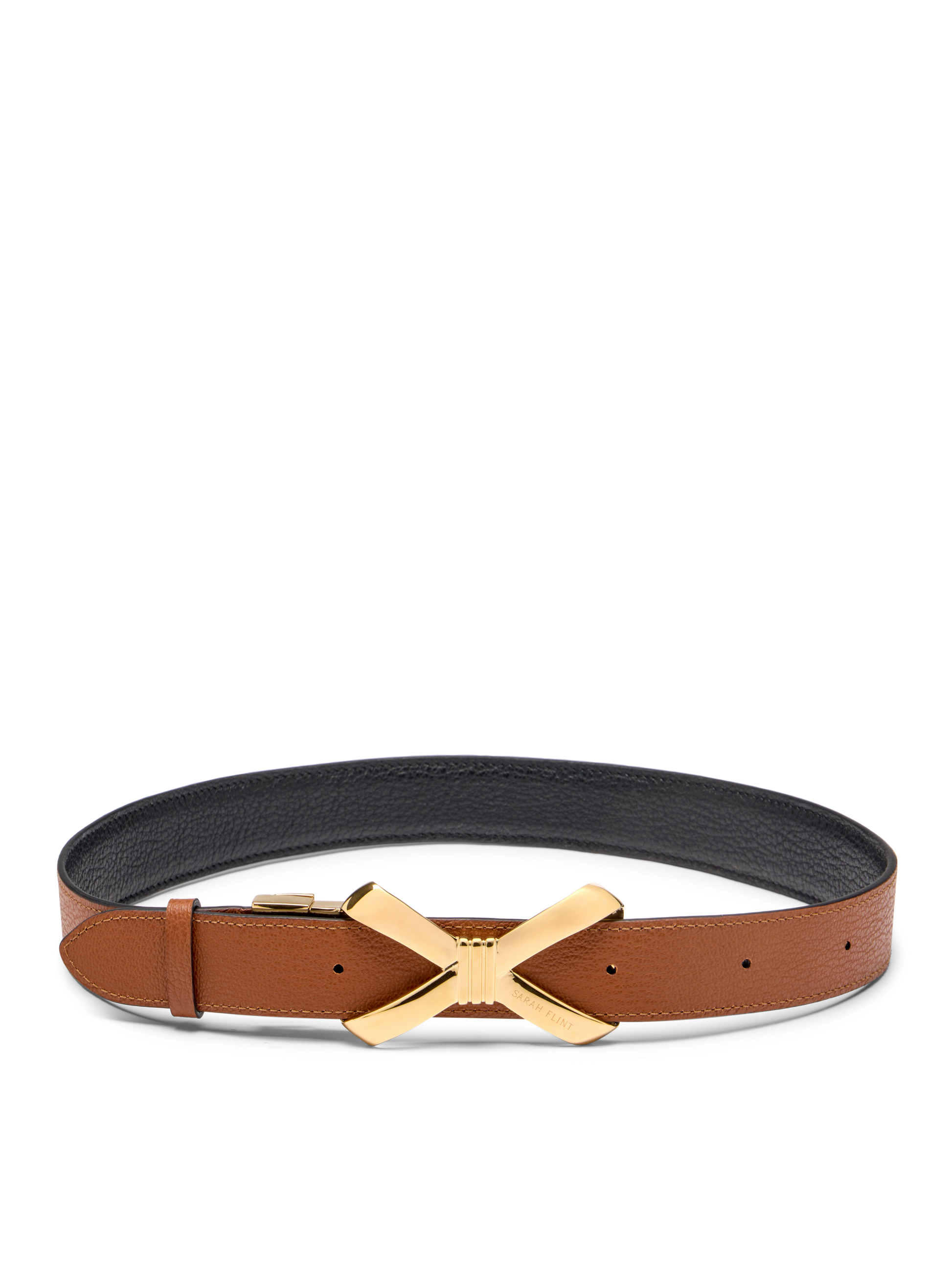 Reversible Mirjana Belt in Black And Cognac Calf