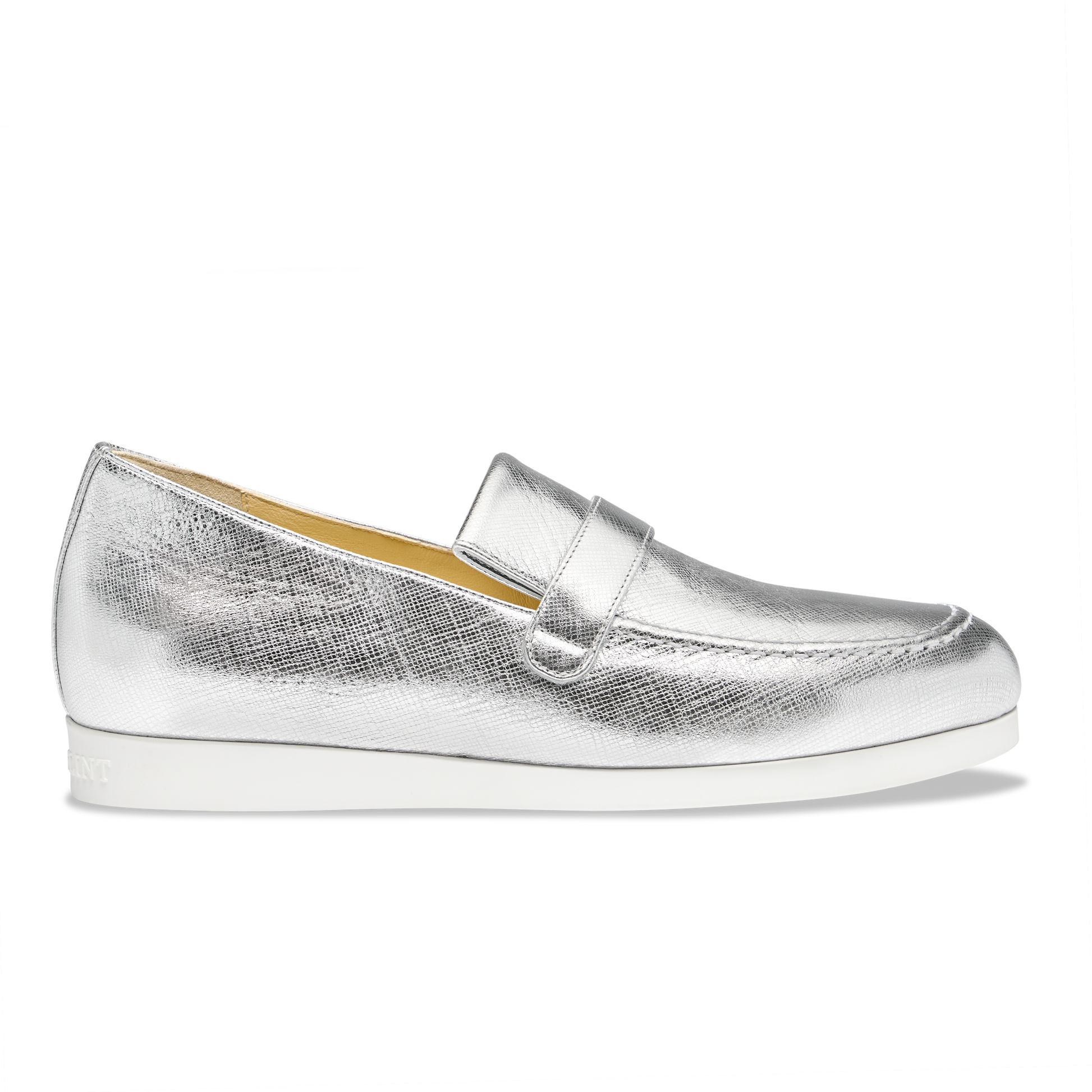 Alysia Sneaker in Silver Textured Saffiano