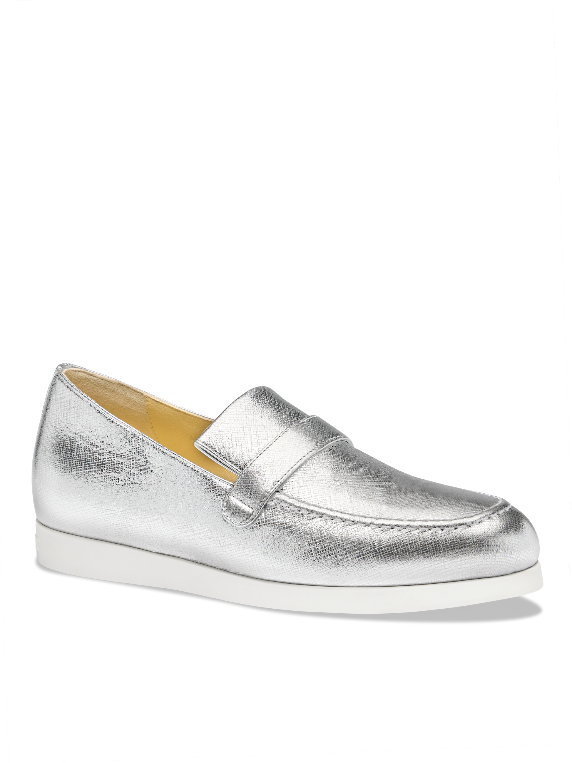 Alysia Sneaker in Silver Textured Saffiano