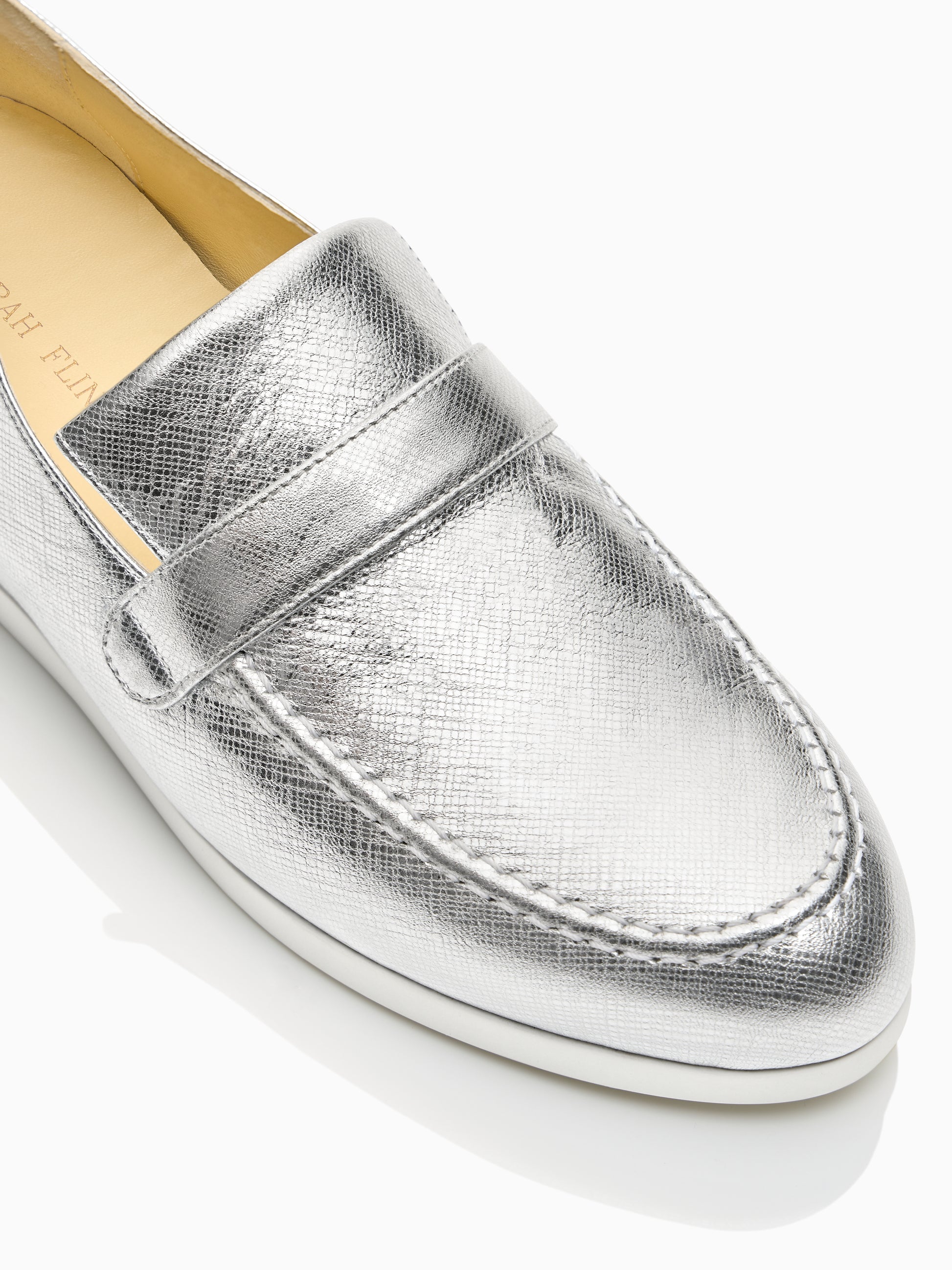 Alysia Sneaker in Silver Textured Saffiano