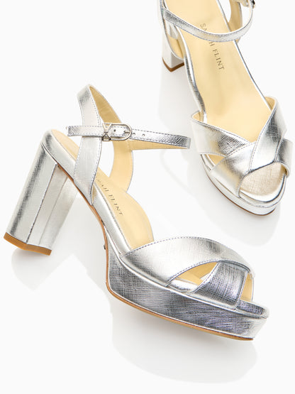 Perfect Crossover Platform 80 in Silver Textured Saffiano