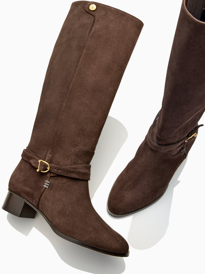 Perfect Riding Boot in Deep Espresso Crosta