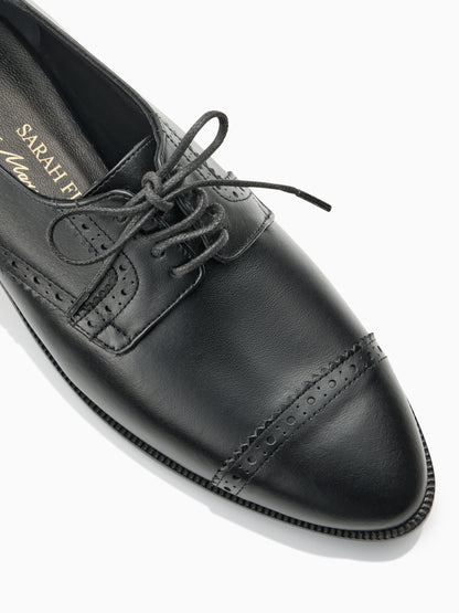Sarah Flint X Mary Orton Oxford in Black Calf