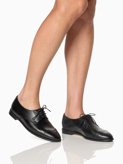 Sarah Flint X Mary Orton Oxford in Black Calf