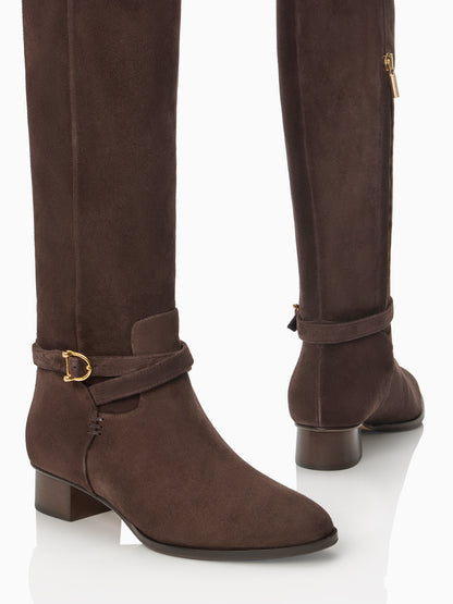Sarah Flint X Mary Orton Perfect Tall Riding Boot in Deep Espresso Crosta