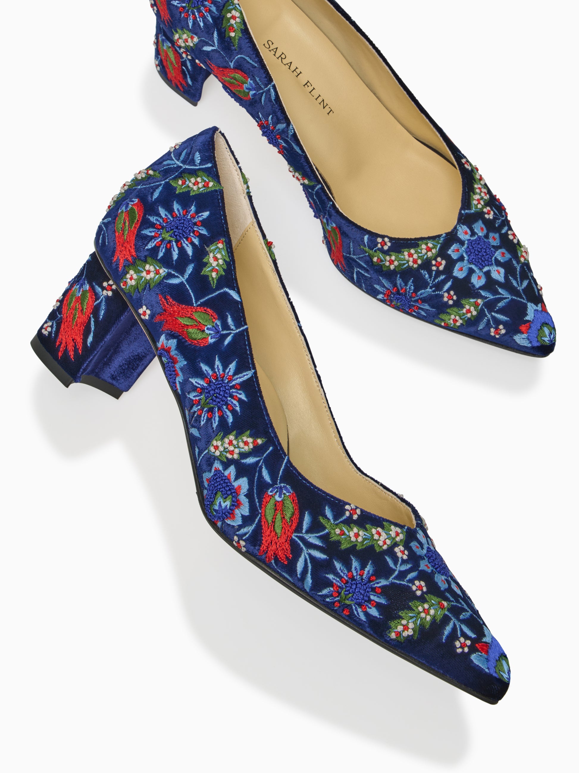 Perfect Emma in Sapphire Floral Velvet Embroidery
