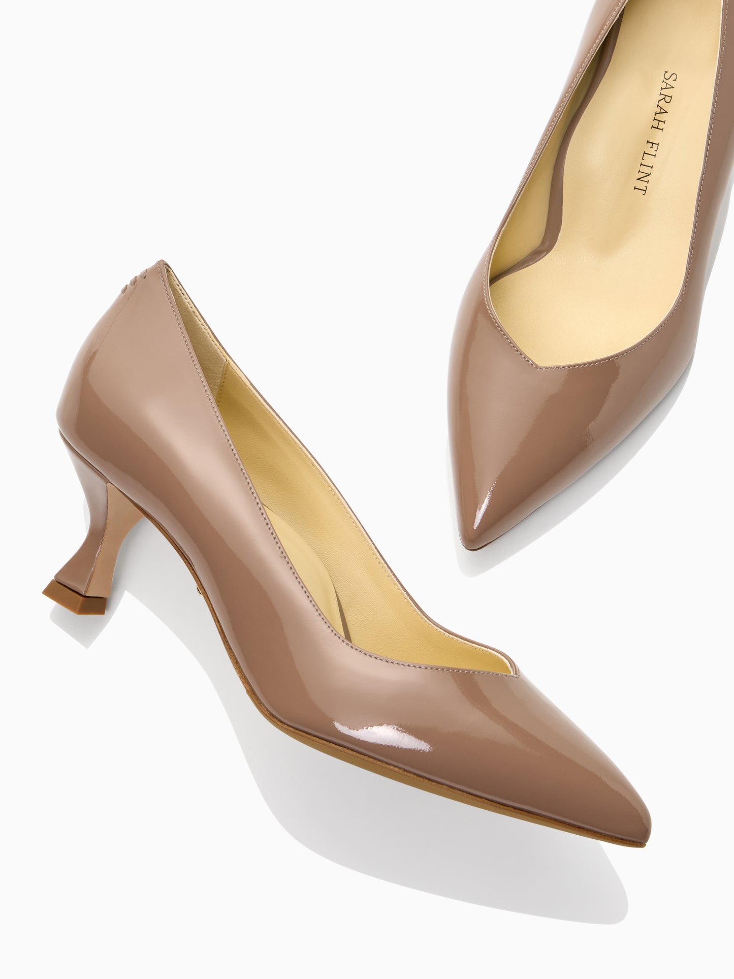 Perfect Kitten Pump 50 in Dusty Brown Patent