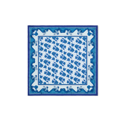 Sarah's Garden Scarf 45 in Hydrangea Blue Silk