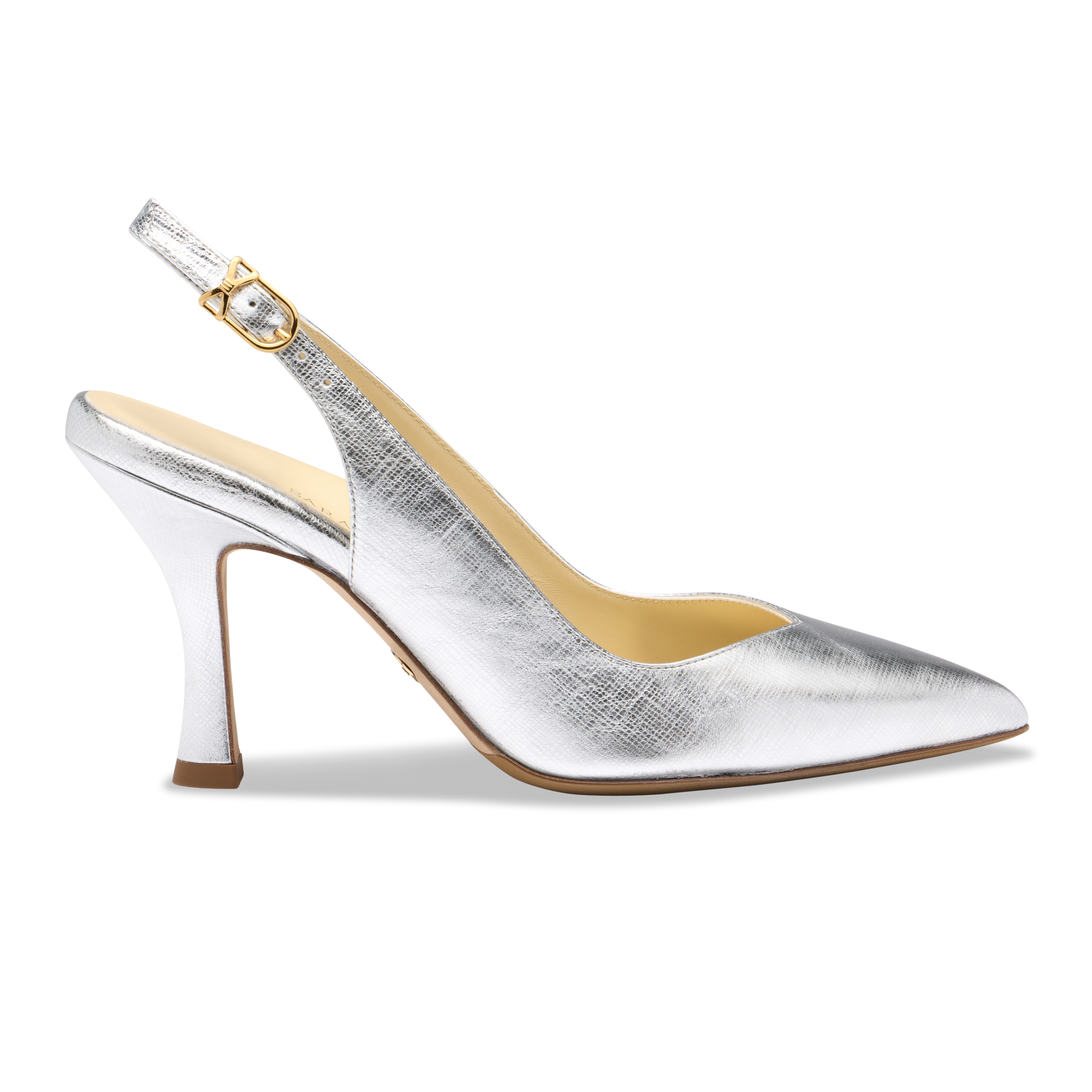 Perfect Sling 85 in Silver Textured Saffiano