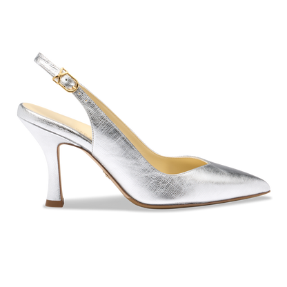 Perfect Sling 85 in Silver Textured Saffiano