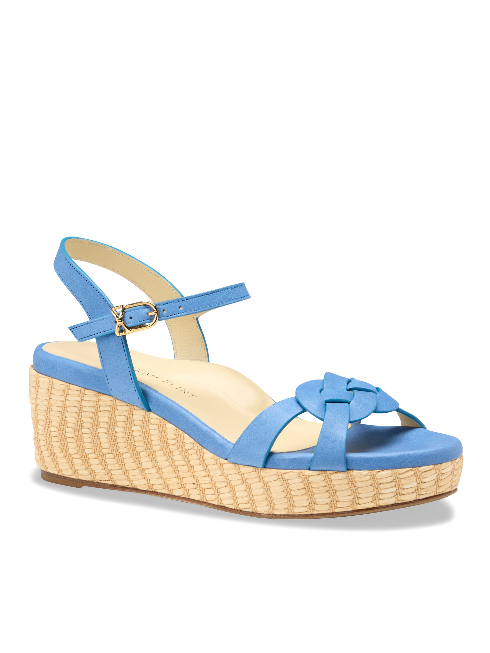 Perfect Dawn Wedge 50 in Ocean Blue Vachetta