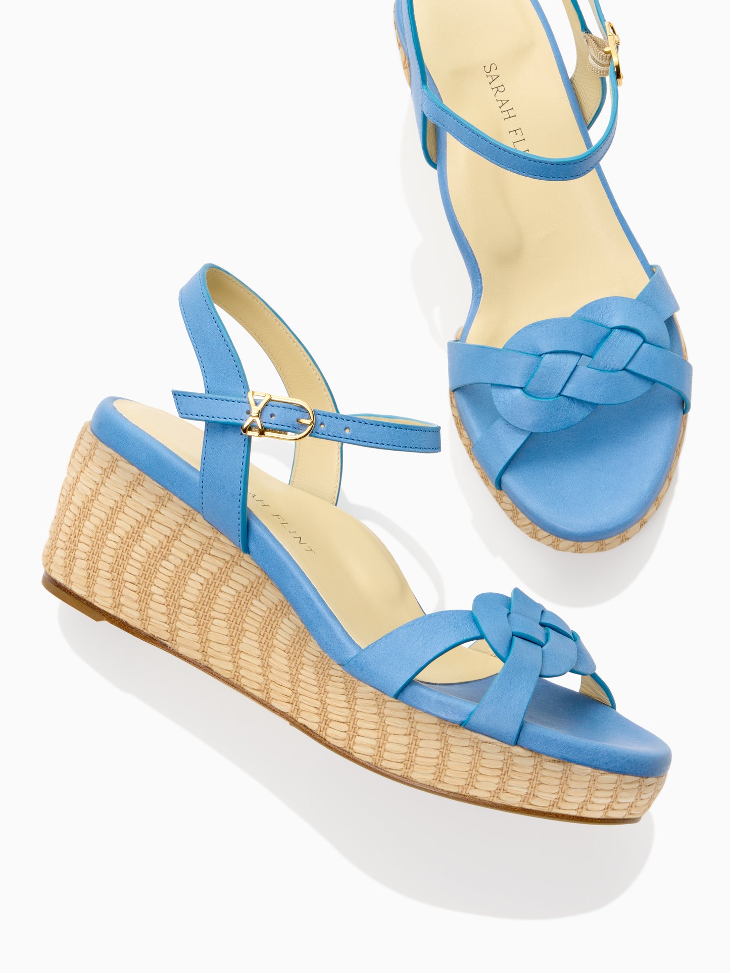 Perfect Dawn Wedge 50 in Ocean Blue Vachetta