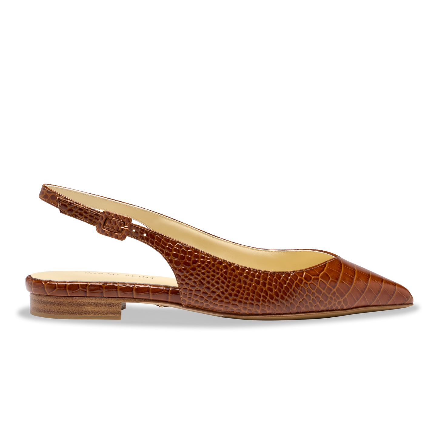 Stella in Cognac Croc Embossed Calf