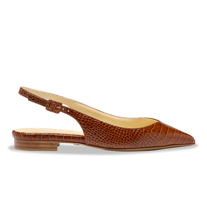 Stella in Cognac Croc Embossed Calf