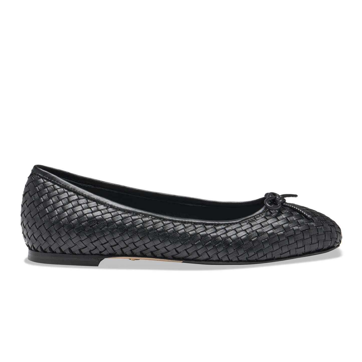 Perfect Ballet Flat in Black Woven Calf