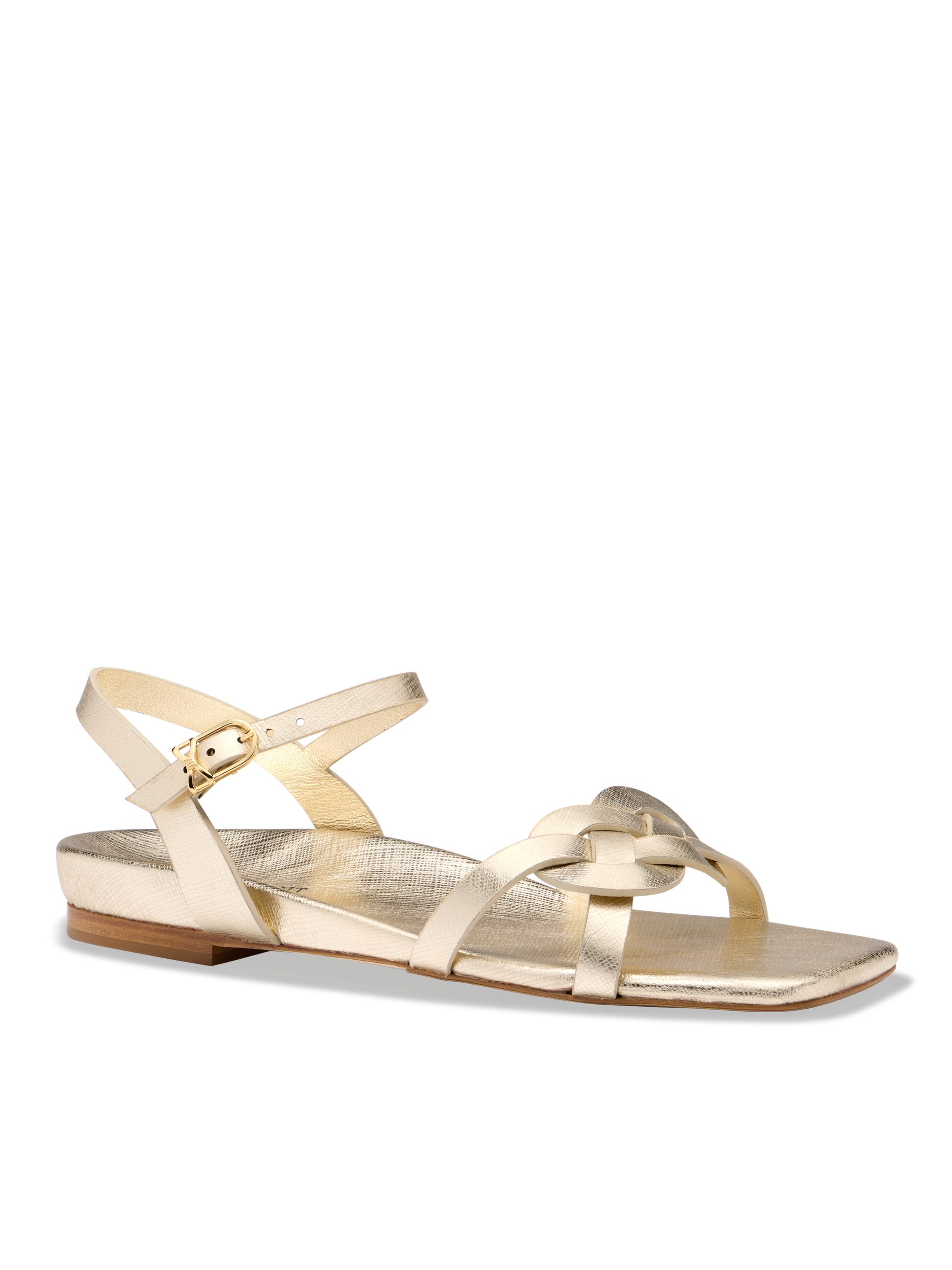 Perfect Dawn Sandal in Gold Textured Saffiano
