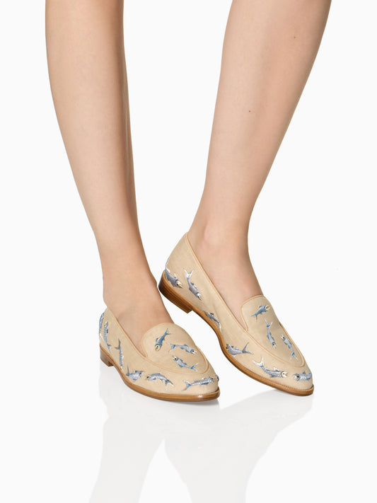 Judy Loafer in Bluefish Linen
