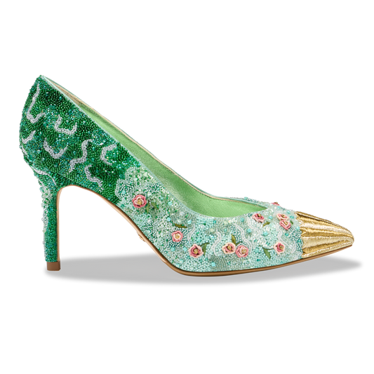 Perfect Pump 85 Of Venus in Seafoam Embroidery