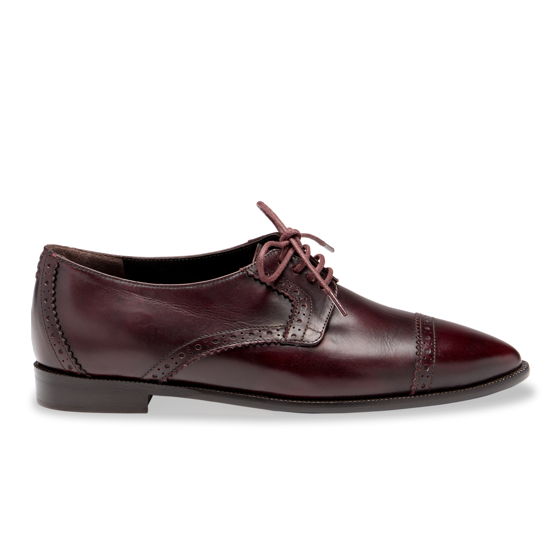 Sarah Flint X Mary Orton Oxford in Bordeaux Burnished Calf