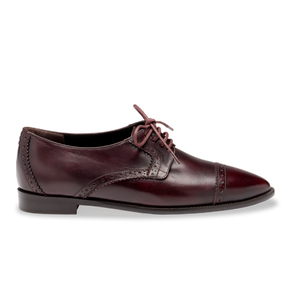 Sarah Flint X Mary Orton Oxford in Bordeaux Burnished Calf