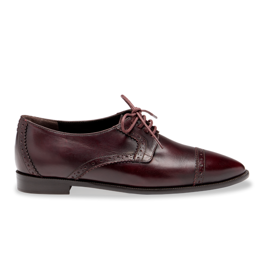 Sarah Flint X Mary Orton Oxford in Bordeaux Burnished Calf